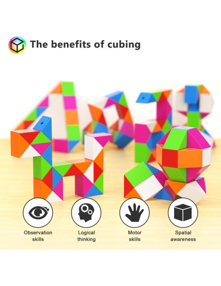 Mini Cubo de Serpiente Fidget Vdealen - 12 Piezas 5.5x3.7 cm