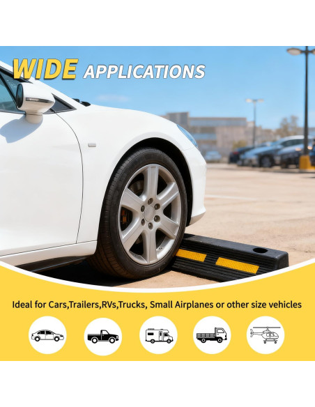 Tope de Estacionamiento WECARLLE 3"H Goma Alta Resistencia