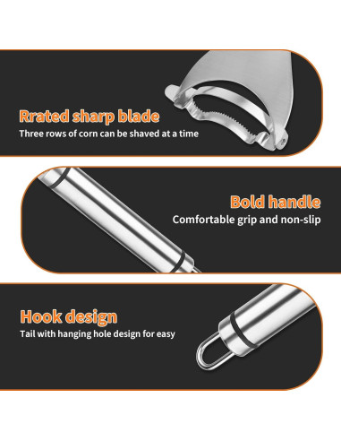 Pelador de Maíz COMNICO Acero Inoxidable Ergonómico 1 Pieza