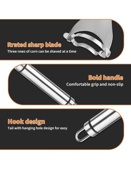 Pelador de Maíz COMNICO Acero Inoxidable Ergonómico 1 Pieza