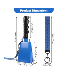 Campanas de Vaca Musfunny 20 cm - 2 Pcs para Eventos Deportivos 2