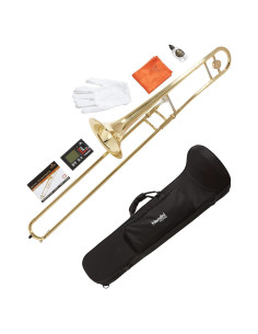 Trombón Tenor Mendini por Cecilio Ba Flat Oro con Estuche