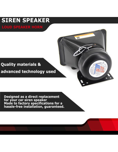 Altavoz de Sirena KingzAuto 200W 135dB 12V para Vehículos