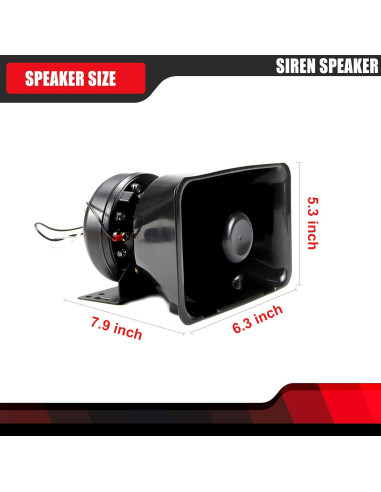 Altavoz de Sirena KingzAuto 200W 135dB 12V para Vehículos