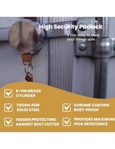 2 Candados de Grillete Oculto RLOZUI 73 mm Alta Resistencia