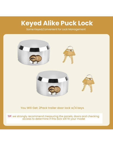 2 Candados de Grillete Oculto RLOZUI 73 mm Alta Resistencia