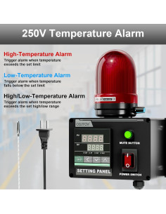 Alarma de Temperatura 250V Minyu LBT-080-BJ-03, 105dB 2