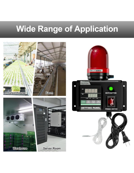 Alarma de Temperatura 250V Minyu LBT-080-BJ-03, 105dB