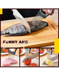 Cortador de Cebolla NQAFH Acero Inoxidable 9.4x14 cm 2