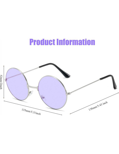 10 Pares de Gafas de Sol Vintage Redondas para Mujeres