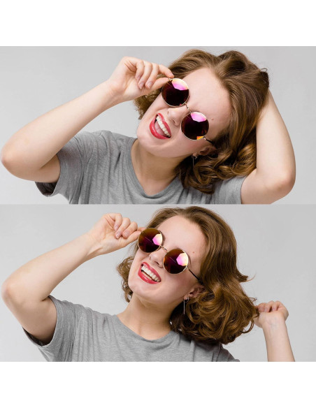 10 Pares de Gafas de Sol Vintage Redondas para Mujeres