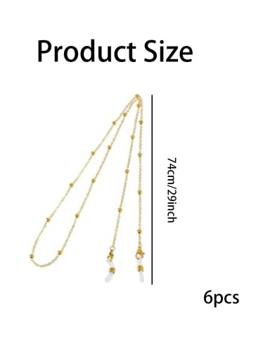 Cadena de Cuello para Gafas 6 Piezas Elegante con Perlas