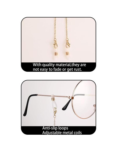 Cadena de Cuello para Gafas 6 Piezas Elegante con Perlas