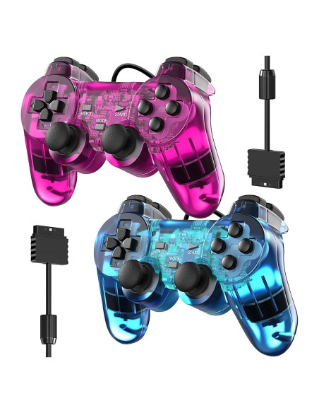 Controlador con cable Degulan para PS2 Doble Shock 1.68m