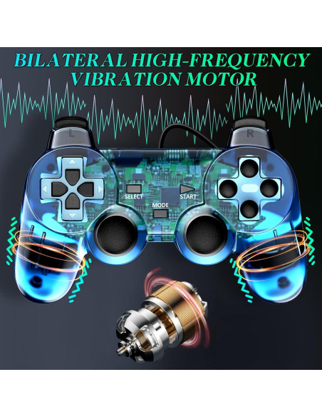 Controlador con cable Degulan para PS2 Doble Shock 1.68m