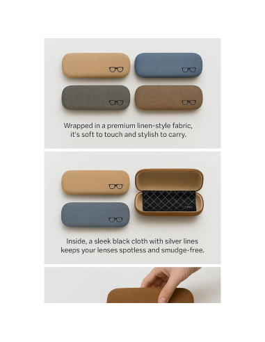 Estuche Duro para Gafas Denim - Protector Compacto Unisex