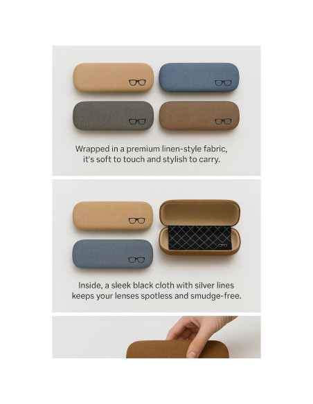 Estuche Duro para Gafas Denim - Protector Compacto Unisex