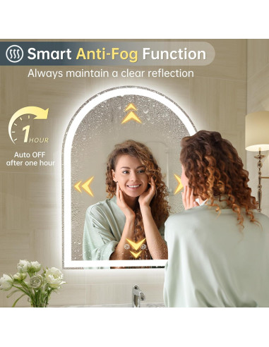 Espejo LED Arqueado BesMirror 61x76 cm Sin Marco Regulable