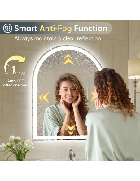 Espejo LED Arqueado BesMirror 61x76 cm Sin Marco Regulable