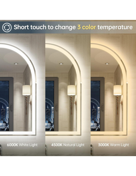 Espejo LED Arqueado BesMirror 61x76 cm Sin Marco Regulable