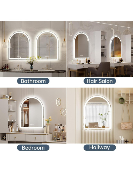 Espejo LED Arqueado BesMirror 61x76 cm Sin Marco Regulable