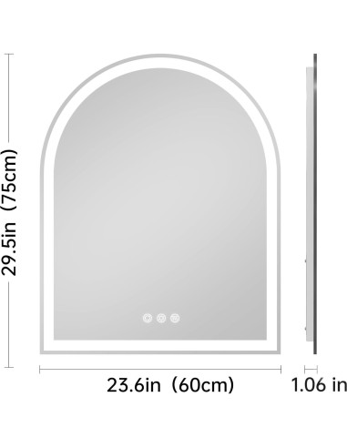 Espejo LED Arqueado BesMirror 61x76 cm Sin Marco Regulable