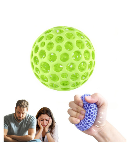 Entrenador de Fuerza de Agarre Antiestrés 3D Verde 1 Pc