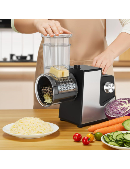 Rallador de Queso Eléctrico FITNATE 250W con 5 Cuchillas