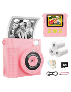 Cámara Instantánea para Niños WONNIE 1080P Rosa 32GB