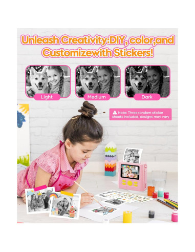 Cámara Instantánea para Niños WONNIE 1080P Rosa 32GB