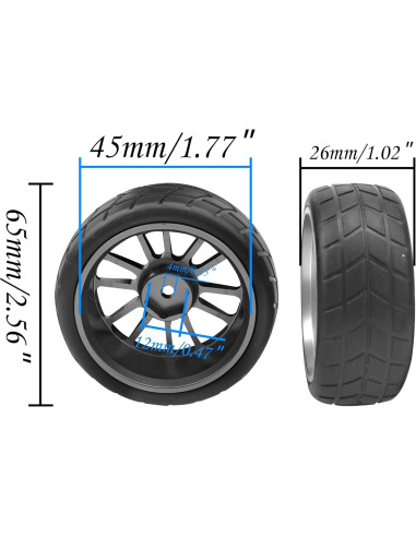 Neumáticos de Caucho y Llantas de Metal HIRCQOO 1/10 12mm