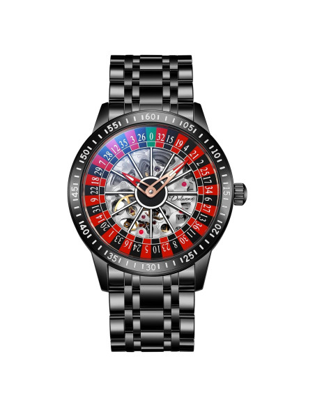 Reloj Mecánico Esqueleto Carlien para Hombres Negro 43mm