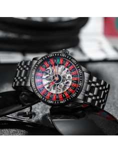 Reloj Mecánico Esqueleto Carlien para Hombres Negro 43mm 2