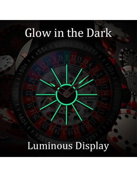 Reloj Mecánico Esqueleto Carlien para Hombres Negro 43mm