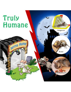 Trampa Humana para Ratones IIWEY 30.48 cm Reutilizable Negra 2