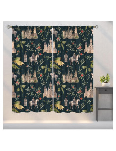 Cortinas Opacas PHTAYOT 42x84 cm Juego de 2 Paneles Floral