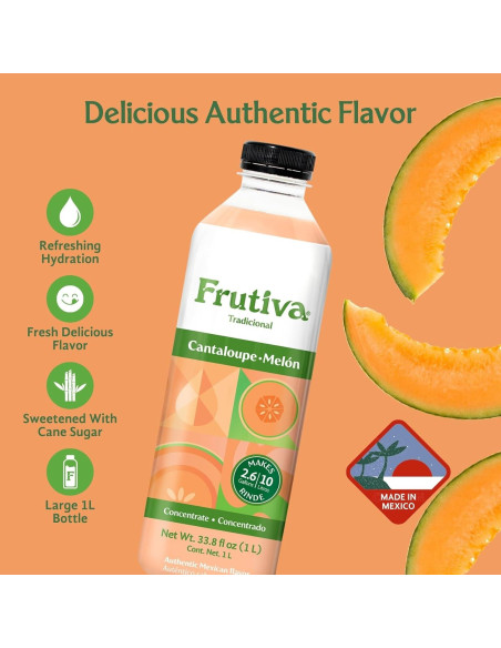 Mezcla de Bebida de Cantalupo Frutiva 1000ml - Sin Jarabe