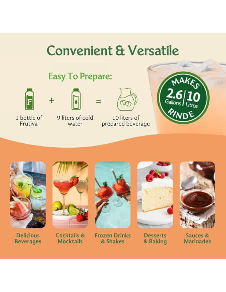 Mezcla de Bebida de Cantalupo Frutiva 1000ml - Sin Jarabe