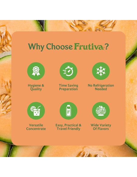 Mezcla de Bebida de Cantalupo Frutiva 1000ml - Sin Jarabe