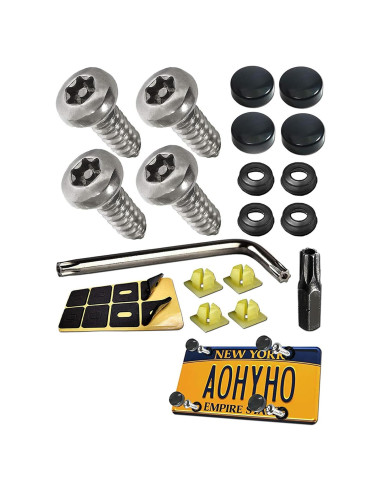 Juego de Tornillos Antirrobo GKmow para Placas de Matrícula - 4 Piezas