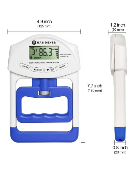 Dinamómetro de Mano Digital Handexer 120kg con Pantalla LCD