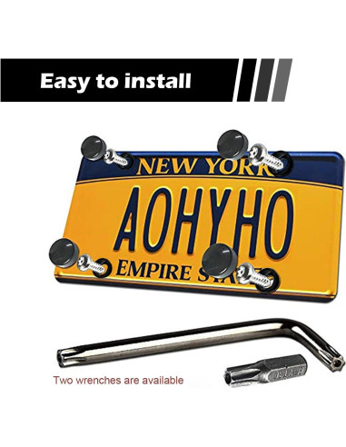 Juego de Tornillos Antirrobo GKmow para Placas de Matrícula - 4 Piezas