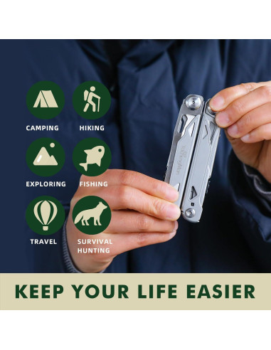 Multiherramienta 27 en 1 TaichungMan, acero inoxidable, 396 g