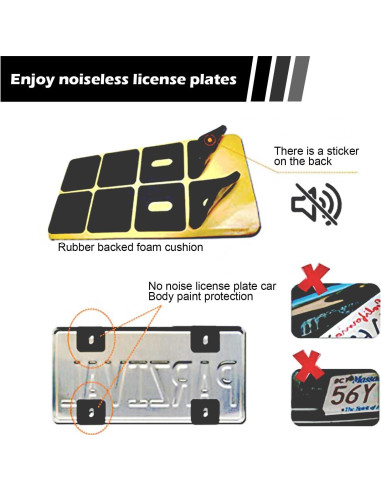 Juego de Tornillos Antirrobo GKmow para Placas de Matrícula - 4 Piezas