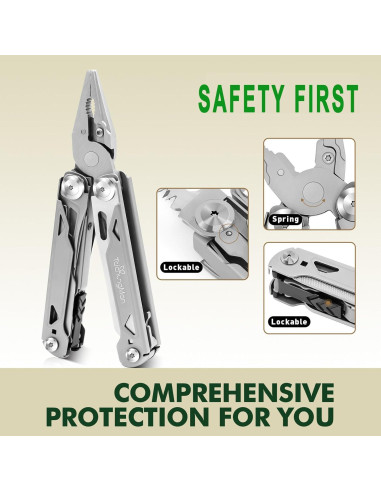 Multiherramienta 27 en 1 TaichungMan, acero inoxidable, 396 g