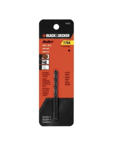 Brocas de Punta Bullet BLACK+DECKER 19103 - 2 Piezas 2.78 mm