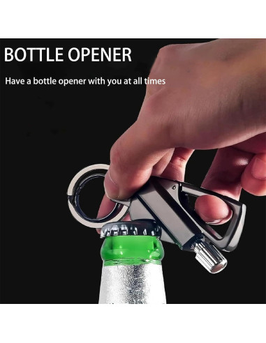 Encendedor de Llaveros Sunerme PML01 con Abrebotellas Negro