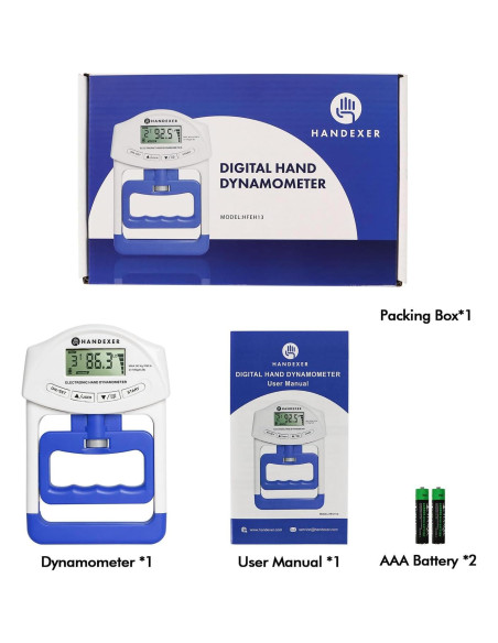 Dinamómetro de Mano Digital Handexer 120kg con Pantalla LCD