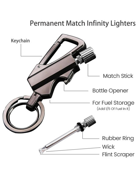 Encendedor de Llaveros Sunerme PML01 con Abrebotellas Negro