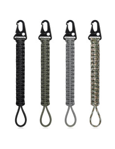 4 Clips de Carabiner Paracord Ptwola 24.5 cm para Llaveros